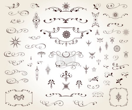 Illustration for Set of  decorative elements for design isolated, editable. From the largest and best collection of decorative elements - Royalty Free Image