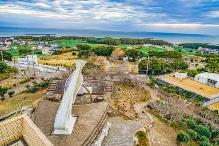 Photo for Observatory of the hill that looks round of the earth. Shooting Location: Chiba prefecture - Royalty Free Image
