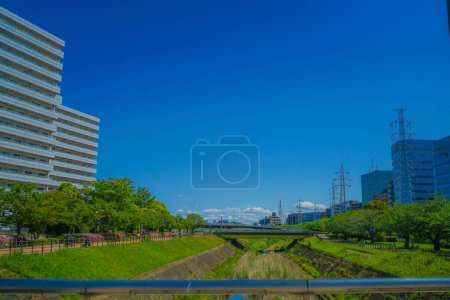 Foto de Shin-Yokohama paisaje (Shin-Yokohama Park). Ubicación del disparo: Kohoku-ku, Yokohama - Imagen libre de derechos