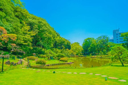 Téléchargez les photos : Jardin Higo Hosokawa. Lieu de tournage : Shinjuku-ku, Tokyo - en image libre de droit