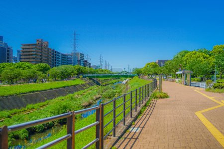 Foto de Shin-Yokohama paisaje (Shin-Yokohama Park). Ubicación del disparo: Kohoku-ku, Yokohama - Imagen libre de derechos