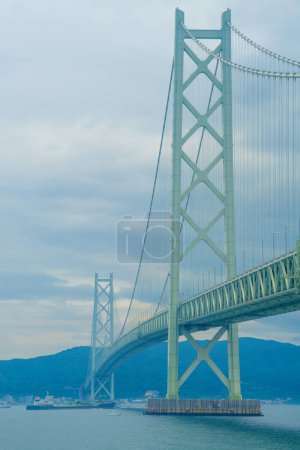 Photo for Akashi Strait Bridge. Shooting Location: Akashi City, Hyogo Prefecture - Royalty Free Image