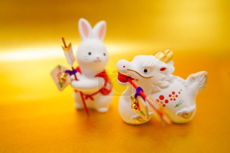 Baton touch from rabbit year to dragon year. Shooting Location: Yokohama-city kanagawa prefecture