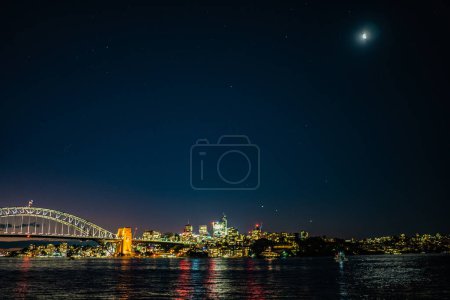 Photo for Starry Sydney Harbor. Shooting Location: Australia, Sydney - Royalty Free Image