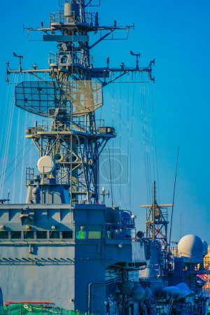 Battleship mast and antenna. Shooting Location: Nishi -ku, Yokohama