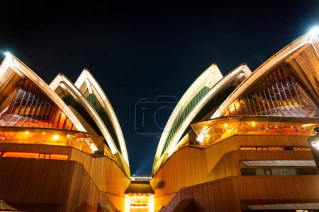 Night opera house. Shooting Location: Australia, Sydney