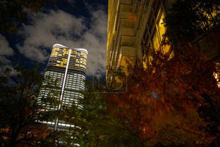 Autumn night building group. Shooting Location: Minato -ku, Tokyo