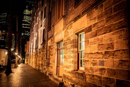 Historical architecture at night. Shooting Location: Australia, Sydney