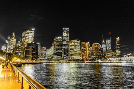 Sydney port at night. Shooting Location: Australia, Sydney