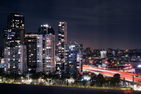 Vue de nuit de Melbourne (Australie). Lieu de tournage : Melbourne