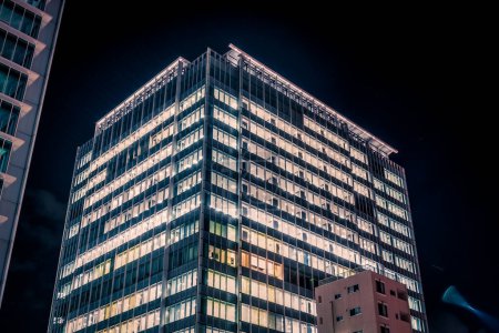 Night view and office building. Shooting Location: Nishi -ku, Yokohama