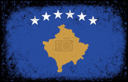 Téléchargez les illustrations : Kosovo national flag waving realistic vector illustration - en licence libre de droit