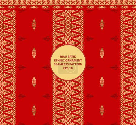 Riau batik ethnic ornament seamless pattern red background