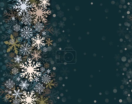 Illustration for Snowflakes design for winter with place text space. Abstract Paper Craft Snowflakes background. greeting card for winter. Vector illustration EPS10 - Royalty Free Image
