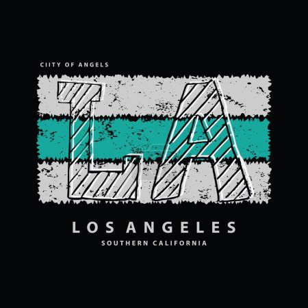 Illustration for Los angeles illustration typography. perfect for t shirt design - Royalty Free Image
