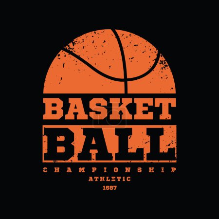 Illustration for Basketball illustration typography. perfect for t shirt design - Royalty Free Image