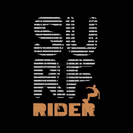 Illustration for Surf rider illustration typography. perfect for t shirt design - Royalty Free Image