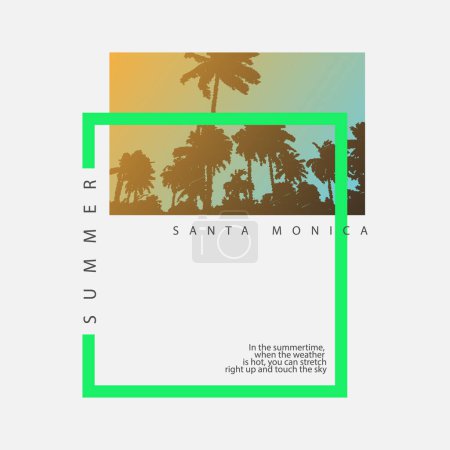 Illustration for Santa monica beach illustration typography. perfect for t shirt design - Royalty Free Image