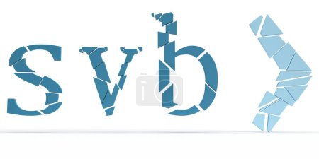 Photo for Svb font symbol silicon valley bank broken financial business economy company banking money wealth deposit technology service bankruptcy logo office united state america usa country stock emblem - Royalty Free Image