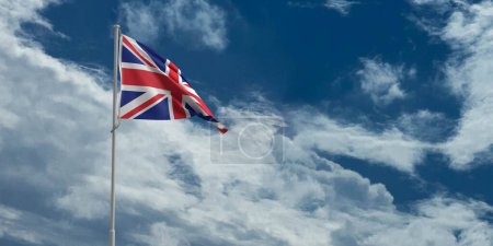 Reino Unido Reino Unido Reino Unido Real Inglés Rey Reina Jack Londres jubileo feliz cumpleaños reinas bandera cielo azul nublado fondo copia espacio ceremonia de lujo país nacional británico unión aniversario 