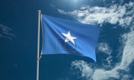 Schließen Somalien Flagge blauer Himmel Wolke weißer Hintergrund Stern Form Patriotismus Politik Regierung Zeichen Land geographische sind Unabhängigkeit Konzept israelisch Muster Abzeichen abstrakte Konflikt Freiheit kubanisch