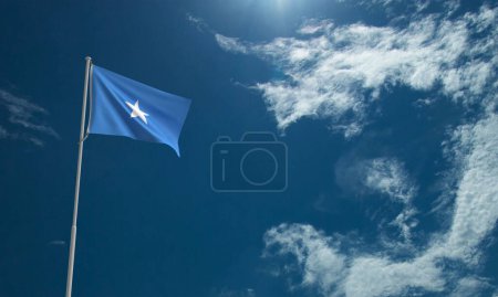somalische Flagge blauer Himmel Wolke weißer Hintergrund Kopie Raum nationaler Patriotismus Zeichen keine Menschen Regierung Design somalische Person Menschen Regierung Politik afrikanisch Somalien Freiheit Nation Abzeichen Kunst