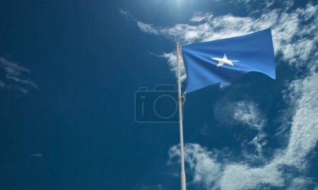 Somalia Flagge Symbol Welle blau Himmel Wolke weiß Hintergrund Kopie Raum Unabhängigkeit Tag 1 st Juli Monat somalische Regierung Reise Emblem Horn von Afrika Freiheit Regierung Politik Emblem national