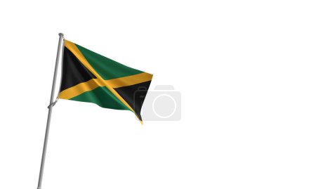  jamica flag yellow green black color jamician symbol independence day national freedom holiday government patriotism memorial anniversary history 8 eight august month  history democracy.3d render