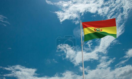 Bolivia flag country national patriotism freedom celebration independence symbol design blue sky cloud white background copy space politic government bolivian 6 sixth day august month holiday america