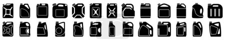 Illustration for Canister icons set. Fuel tank icon. Black canister icons. Vector illustration. - Royalty Free Image