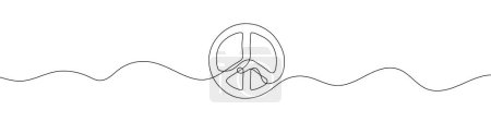Photo for Continuous line drawing of peace symbol. Line art of peace symbol. One line drawing background. Vector illustration. - Royalty Free Image