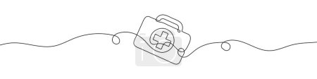 Photo for Continuous line drawing of first aid kit. Line art of first aid kit. One line drawing background. Vector illustration. - Royalty Free Image