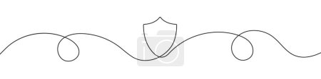 Illustration for Shield in continuous line drawing style. Line art of a shield. Vector illustration. Abstract background - Royalty Free Image