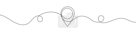 Illustration for Map pin in continuous line drawing style. Line art of GPS navigation. Vector illustration. Abstract background - Royalty Free Image