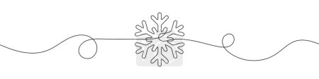 Photo for Snowflake silhouette in continuous line drawing style. Line art of the snowflake icon. Vector illustration. Abstract background - Royalty Free Image