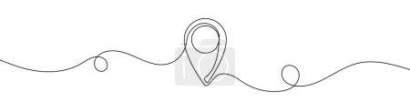 Illustration for Map pin in continuous line drawing style. Line art of GPS navigation. Vector illustration. Abstract background - Royalty Free Image