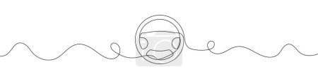 Photo for Steering wheel symbol in continuous line drawing style. Line art of steering wheel icon. Vector illustration. Abstract background - Royalty Free Image