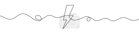 Photo for Lightning symbol in continuous line drawing style. Line art of lightning icon. Vector illustration. Abstract background - Royalty Free Image