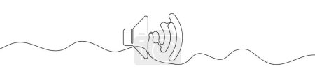 Photo for Sound volume symbol in continuous line drawing style. Line art of speaker icon. Vector illustration. Abstract background - Royalty Free Image