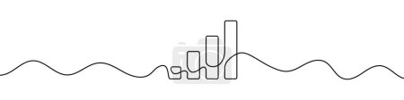 Photo for Growing graph in continuous line drawing style. Line art business chart icon. Vector illustration. Abstract background - Royalty Free Image