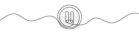 Photo for Pause icon in continuous line drawing style. Line art of pause button. Vector illustration. Abstract background - Royalty Free Image