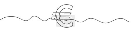 Photo for Euro currency symbol in continuous line drawing style. Line art of euro currency symbol. Vector illustration. Abstract background - Royalty Free Image