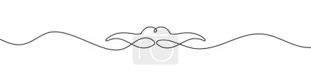 Photo for Mustache icon in continuous line drawing style. Line art of of a male mustache. Vector illustration. Abstract background - Royalty Free Image