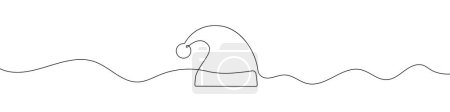Photo for Christmas hat icon in continuous line drawing style. Line art of santa hat icon. Vector illustration. Abstract background - Royalty Free Image