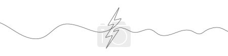 Photo for Lightning icon in continuous line drawing style. Line art of lightning bolt icon. Vector illustration. Abstract background - Royalty Free Image