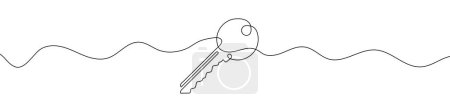 Photo for Key icon in continuous line drawing style. Line art of key icon. Vector illustration. Abstract background - Royalty Free Image
