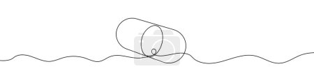 Photo for Continuous linear drawing of pill icon. One line drawing background. Vector illustration. Linear drawing of pill symbol - Royalty Free Image