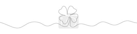 Photo for Continuous linear drawing of clover leaves. One line drawing background. Vector illustration. Linear drawing image of saint patrick clover leaf - Royalty Free Image