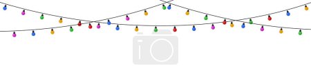 Photo for Garland lamp isolated. Christmas and New Year background. Holiday banner design. Vector illustration. - Royalty Free Image