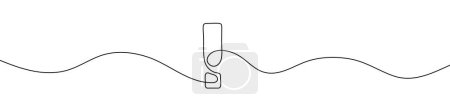 Photo for Exclamation mark linear background. One continuous line drawing of exclamation mark. Vector illustration. Exclamation point isolated - Royalty Free Image